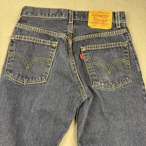 LEVI'S 505 JEANS WOMENS 29/32 STRAIGHT BLUE DENIM DARK WASH MID RISE